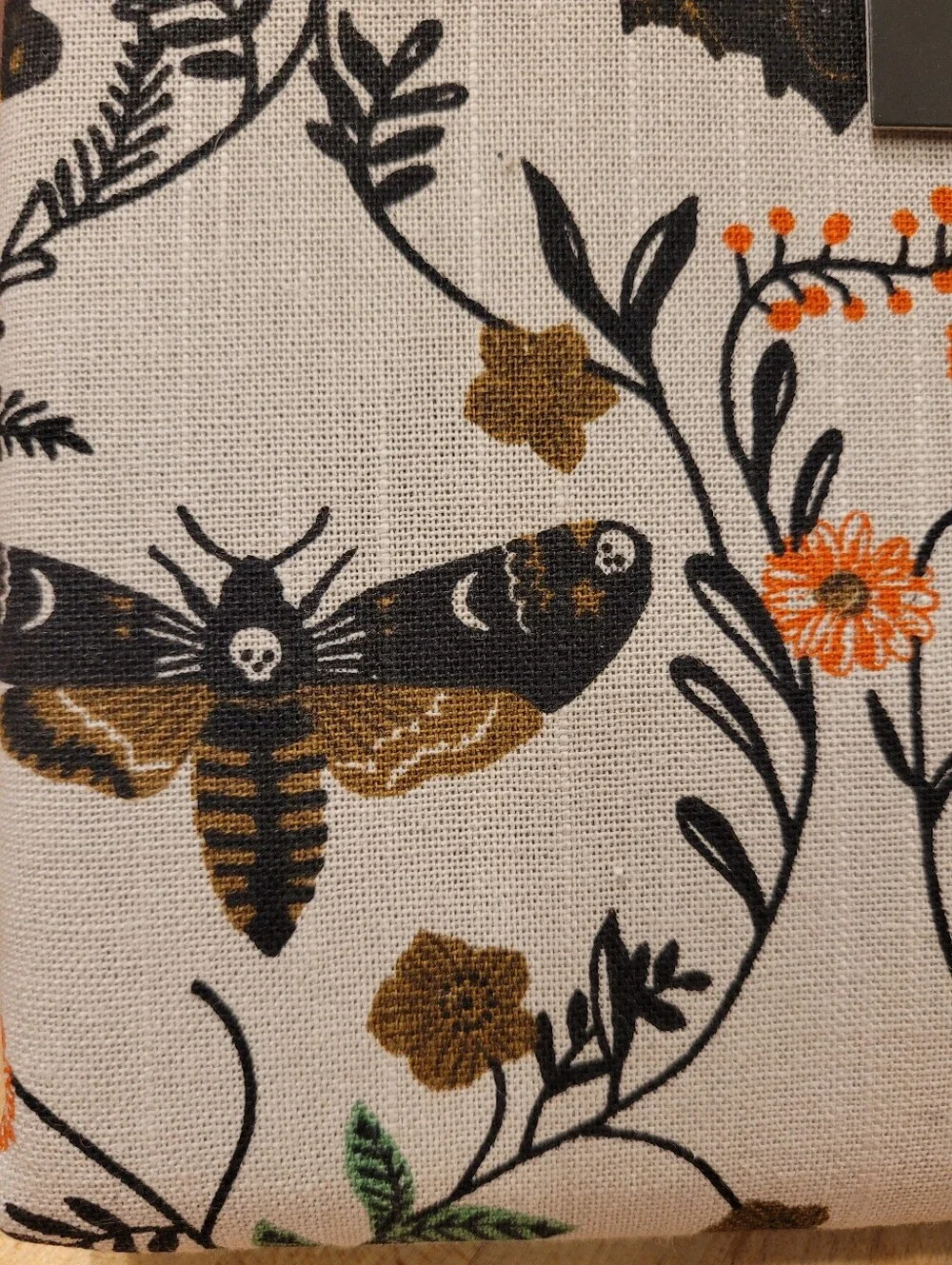 Cynthia Rowley Beige Tablecloth with Black, Orange & Green Halloween Motifs